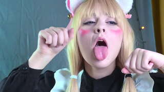 ���ິ້ Nekopara ຂັບເຄື່ອນໃຫຍ່ຕົ້ນສະບັບແລະ squirts